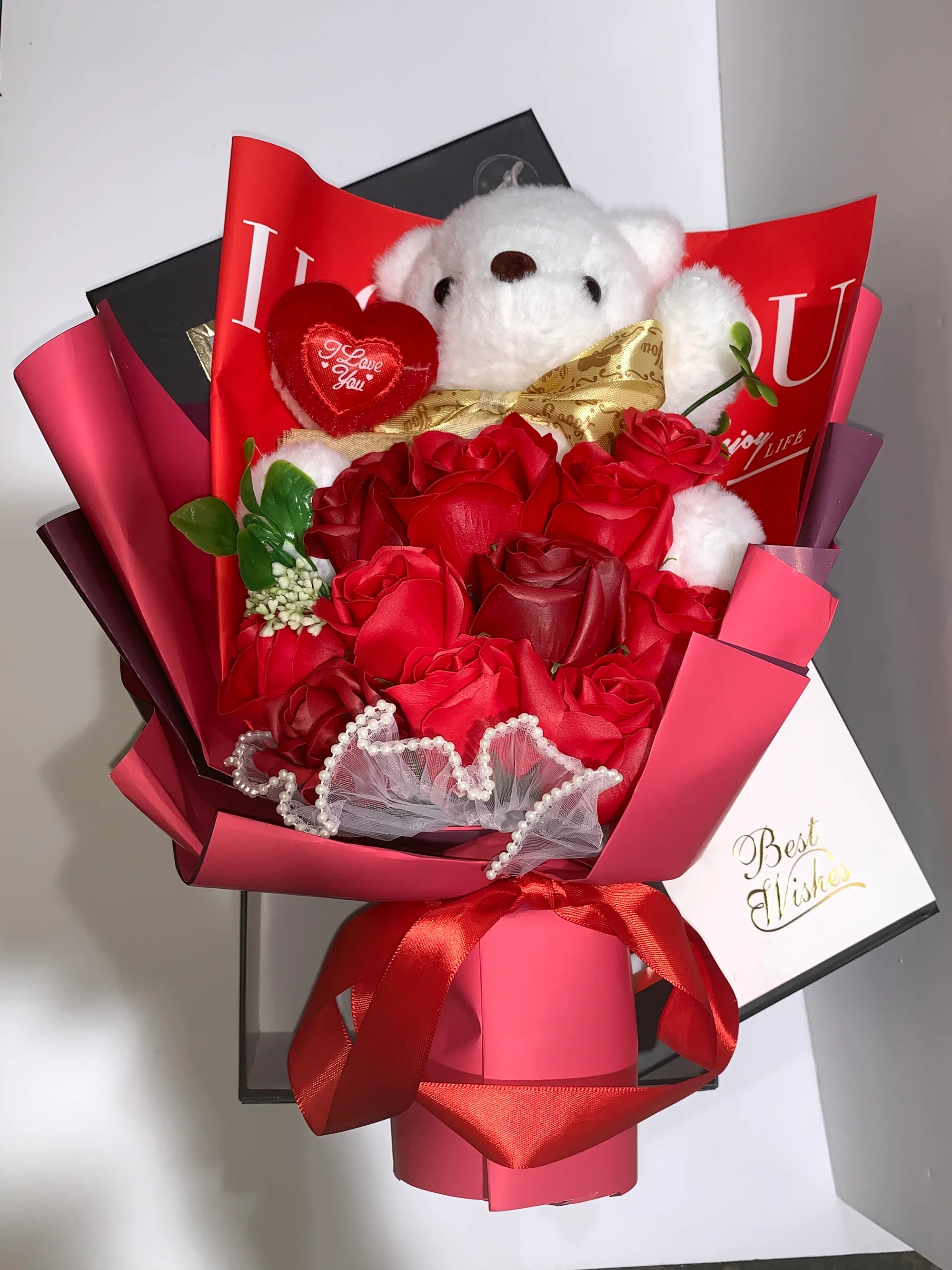 Soap Bloom & Hug – Soap Flower Teddy Gift Box 🌹 product image 13