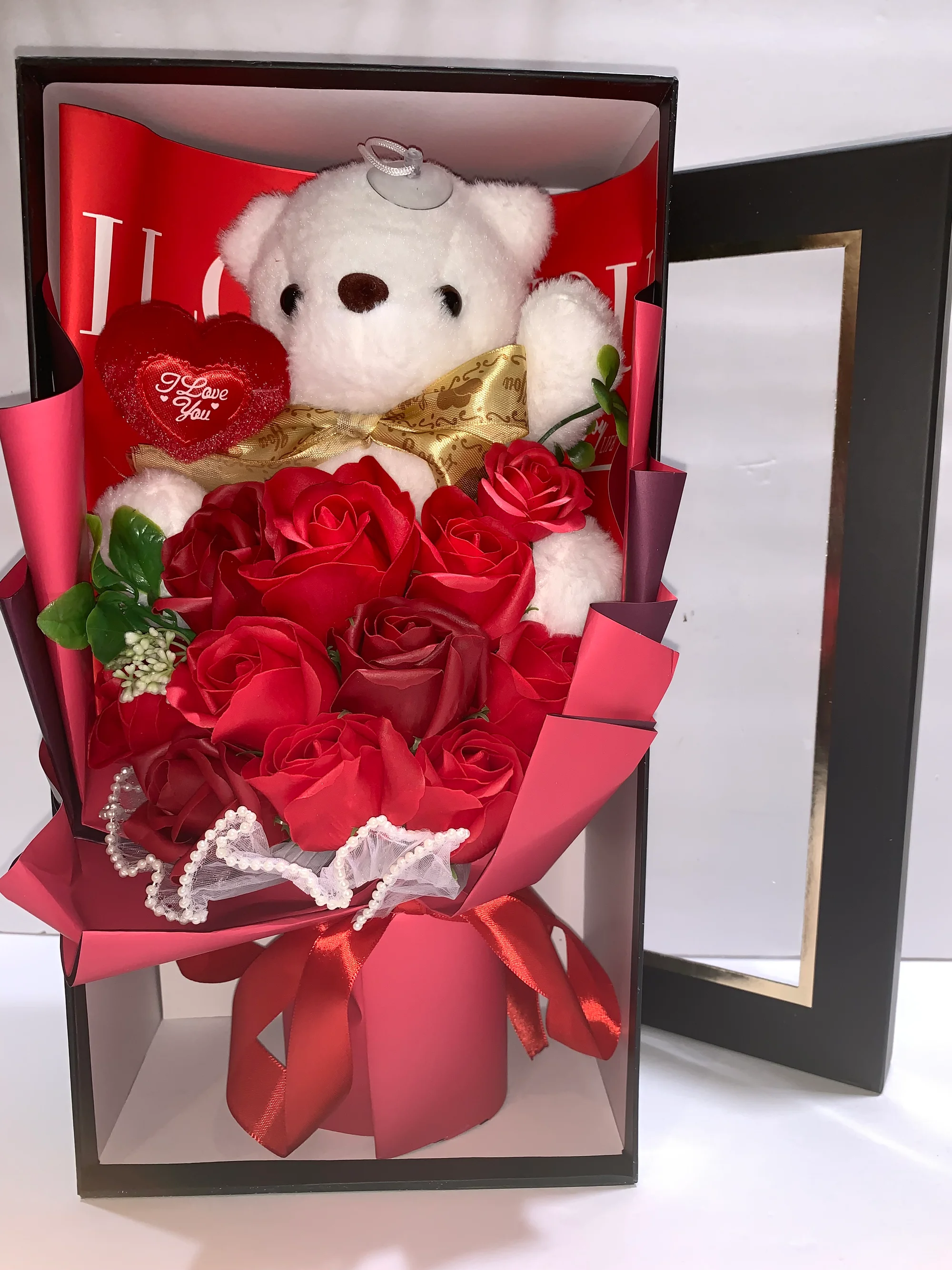 Soap Bloom & Hug – Soap Flower Teddy Gift Box 🌹 product image 14