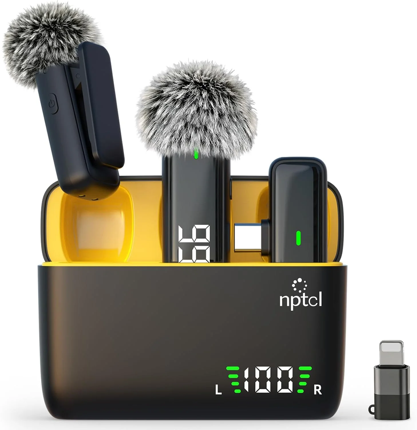 Wireless Lavalier Microphone for iPhone iPad Android, Mini USB C Mic