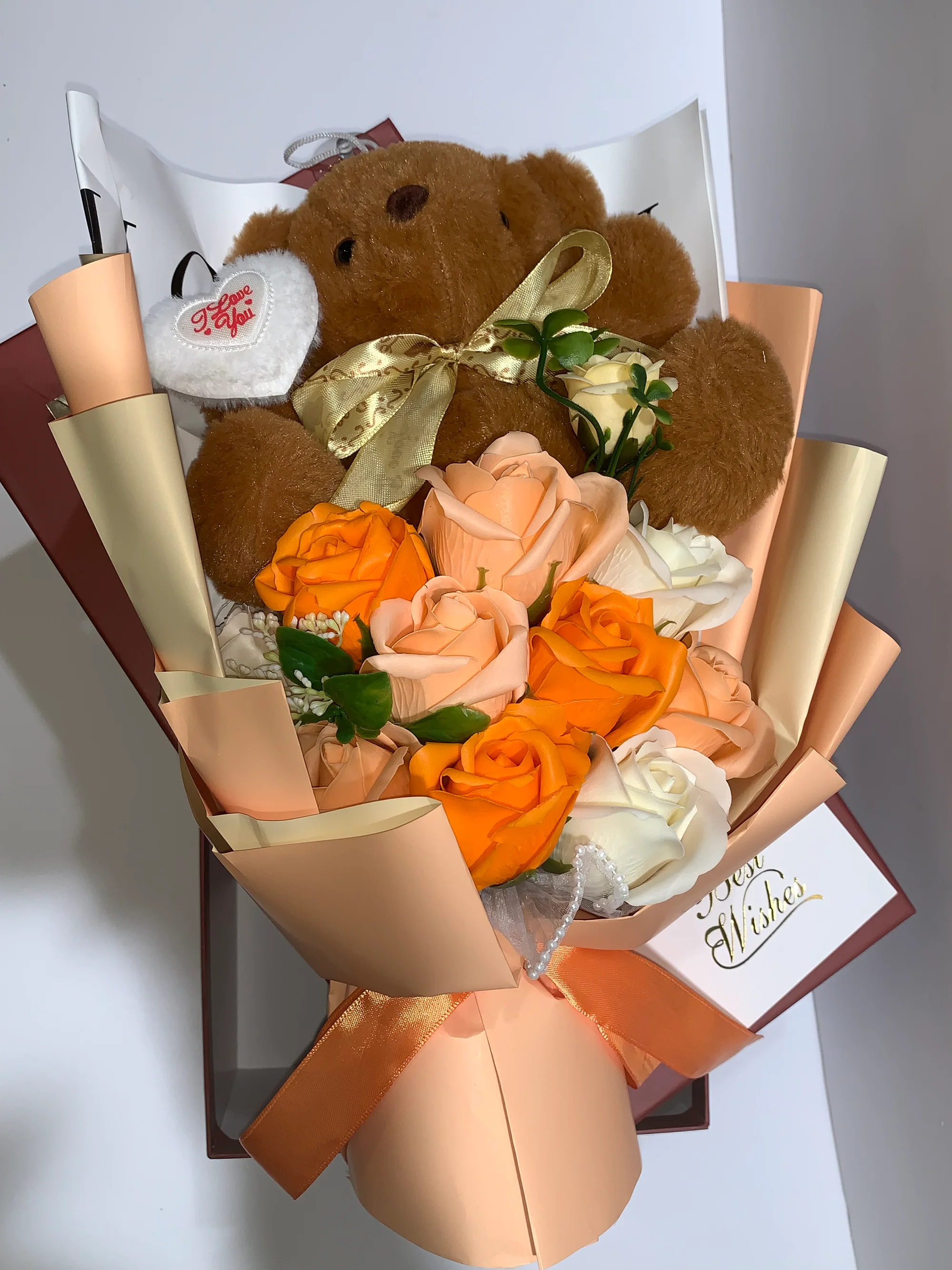 Soap Bloom & Hug – Soap Flower Teddy Gift Box 🌹 product image 15