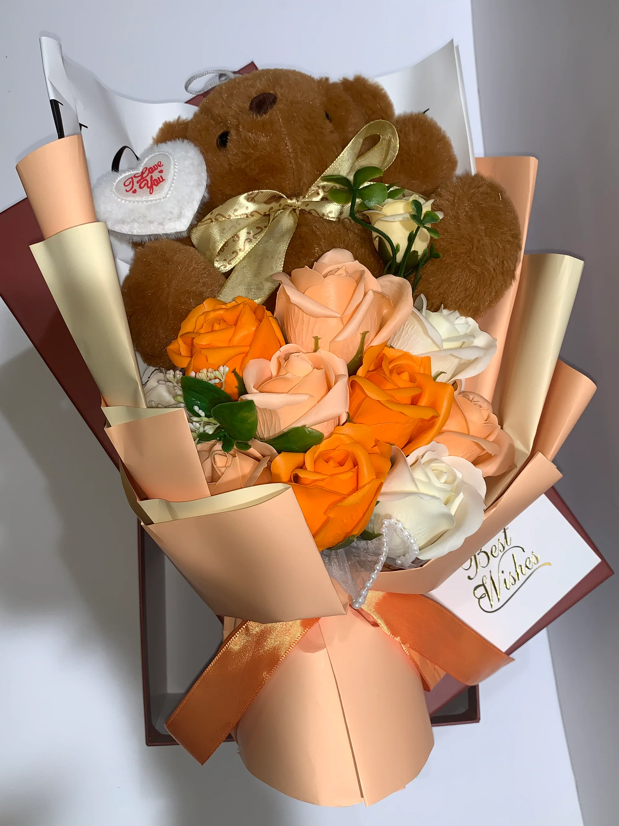 Soap Bloom & Hug – Soap Flower Teddy Gift Box 🌹 product image 16