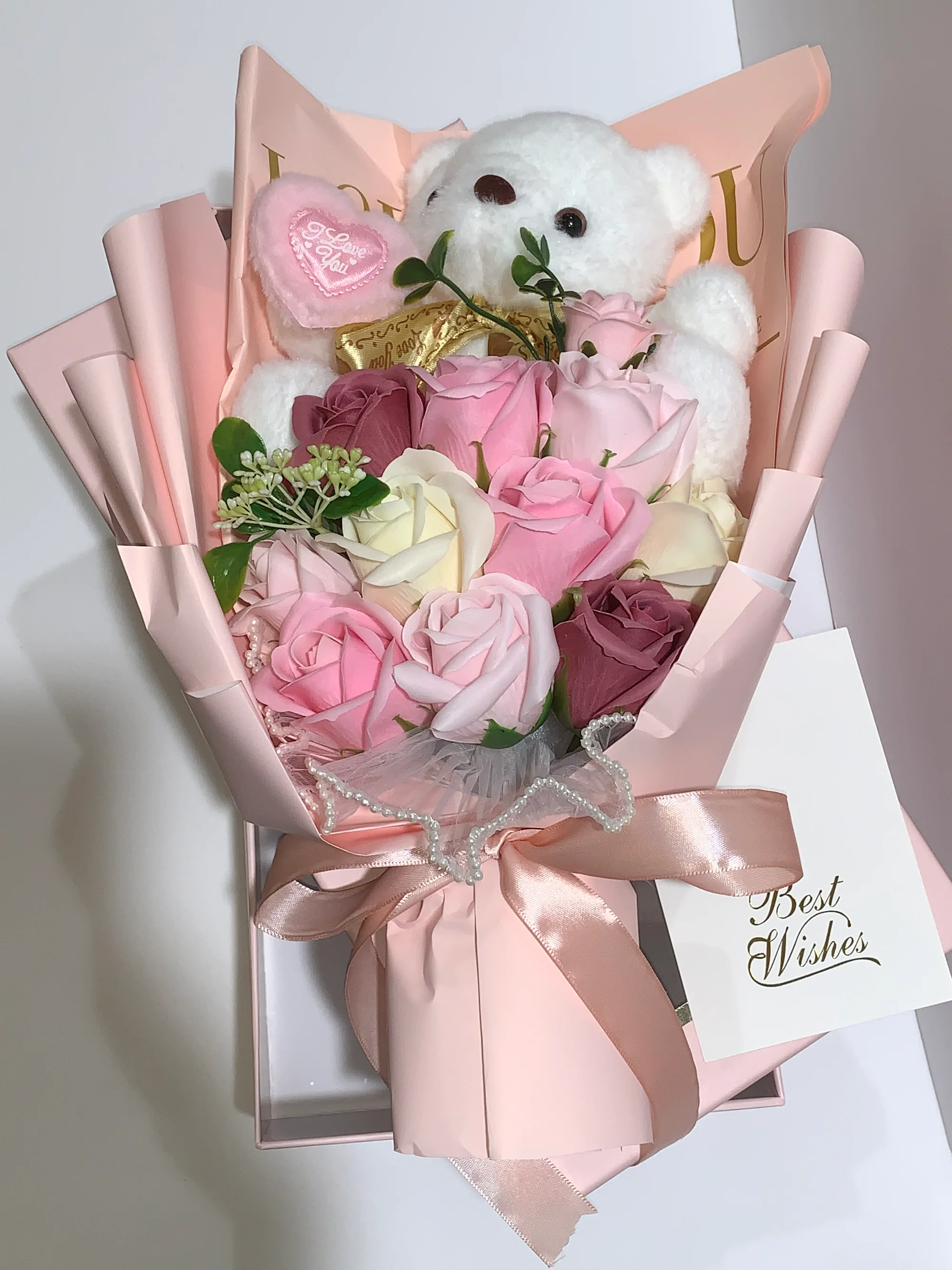 Soap Bloom & Hug – Soap Flower Teddy Gift Box 🌹 product image 11