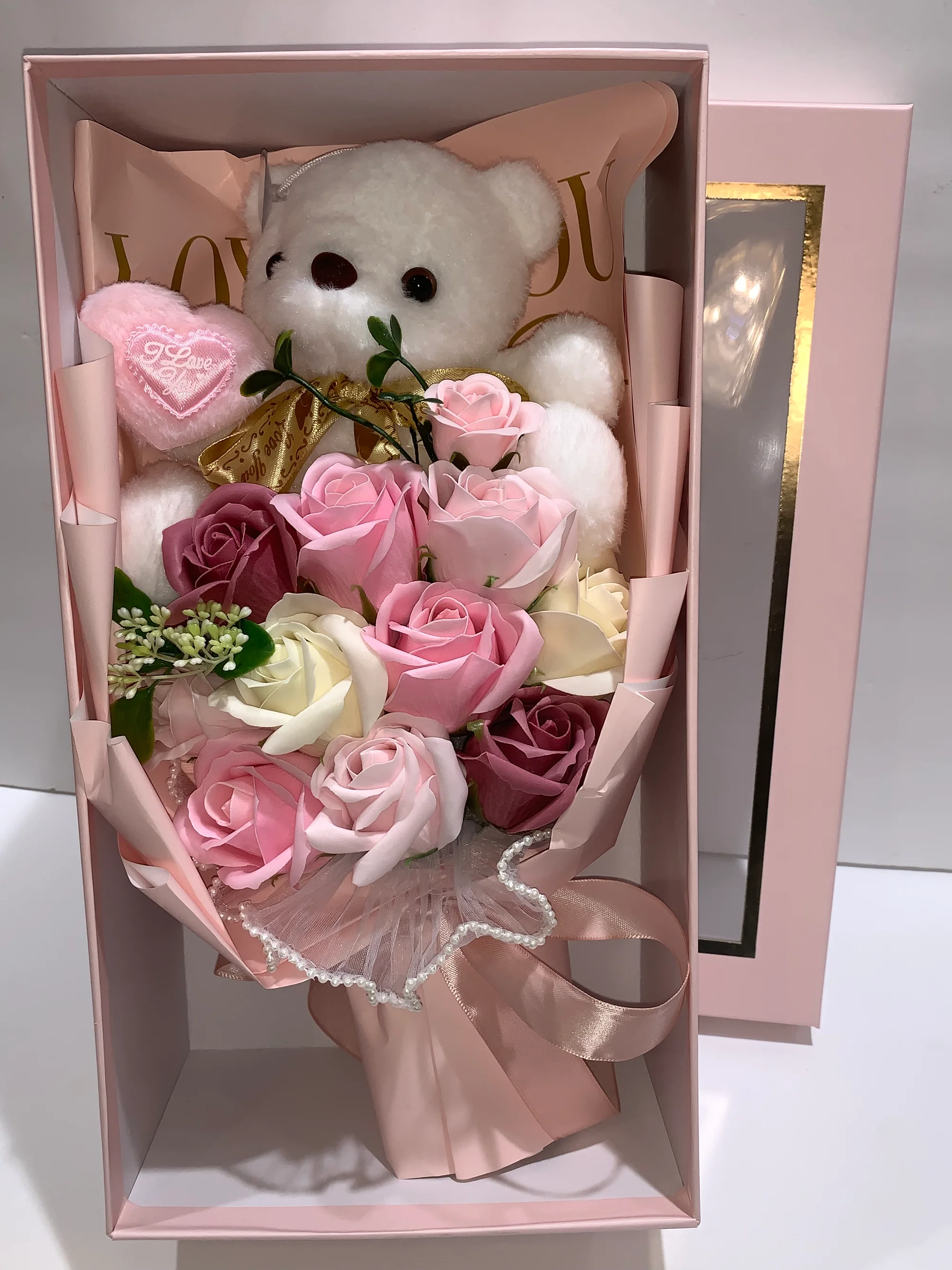 Soap Bloom & Hug – Soap Flower Teddy Gift Box 🌹 product image 12
