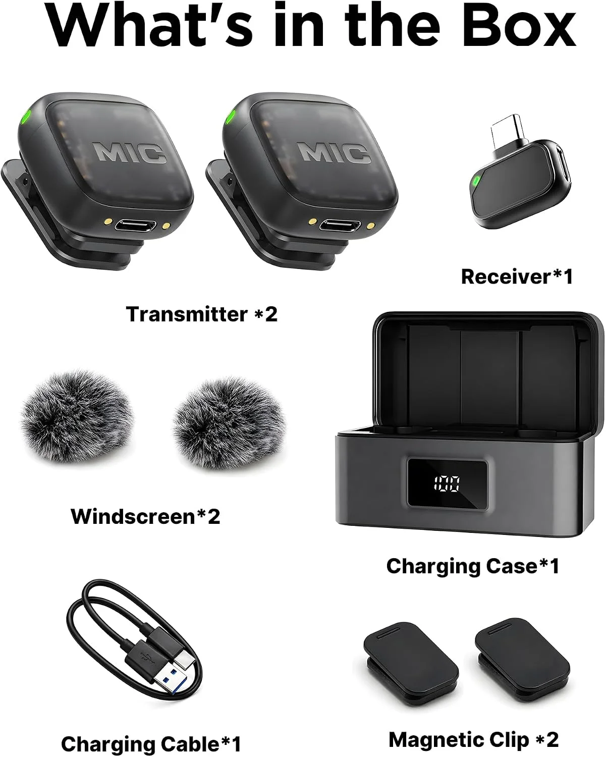 NeoMic Mini Microphone for iPhone&Android (2TX+USB-C RX+Case) product image 2